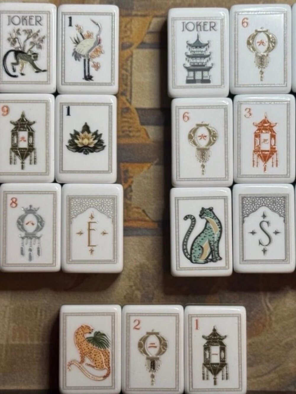 American Mahjong Tiles NEW, Featuring White Lotus as Dots, Tortoise FASTDELIVERY - Picture 5 of 6